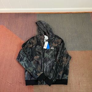 Adidas Camouflage Full Zip-Up Hoodie Men’s L NWT!